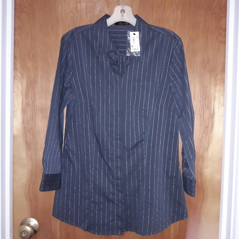 The Limited Small Essential Shirt Pinstripe Blouse
